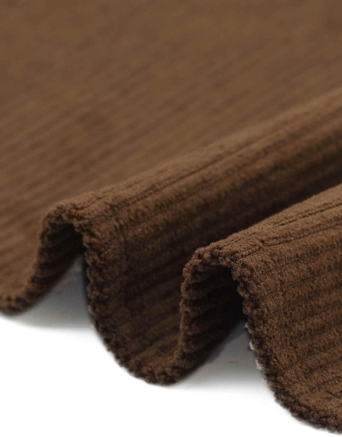 imageAllegra K Corduroy Shirts for Womens Oversized Button Down Autumn and Winter Casual JacketsBrown