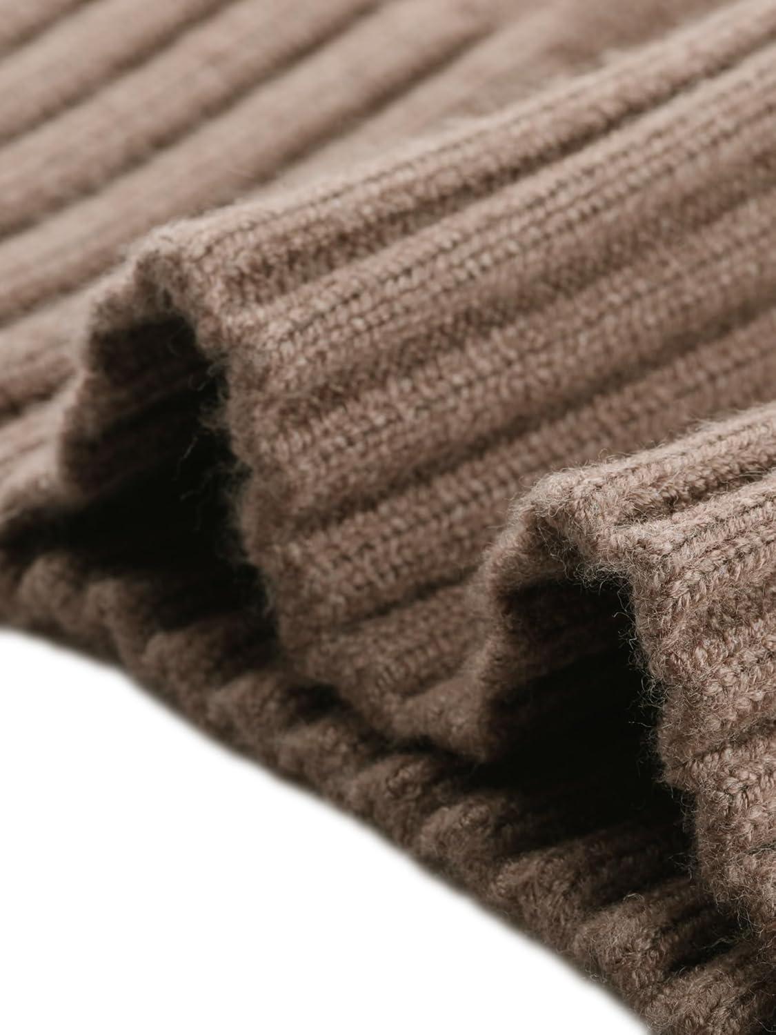 imageAllegra K Oversized Sweaters for Womens Crewneck Fall Chunky Cable Knit Pullover SweaterLight Brown