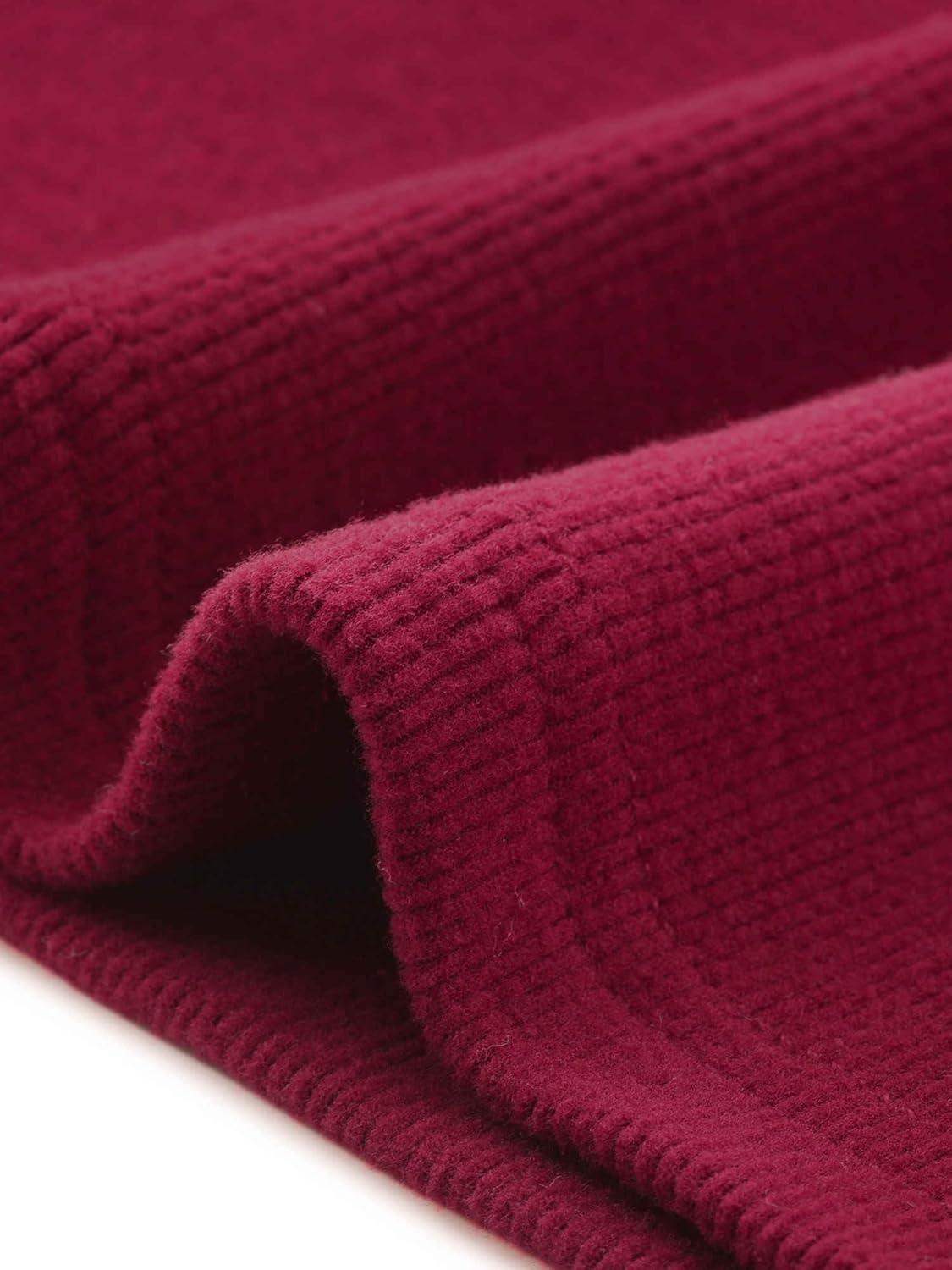 imageAllegra K Sweaters for Women Mock Turtleneck Long Sleeve Fitted Tee Casual Pullover Tops Fashion Clothes 2025 Fall OutfitsWine Red