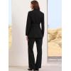 imageAllegra K Blazers for Women Business Casual Long Sleeve Office Work Belted Long Blazer Suit JacketBlack