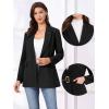 imageAllegra K Blazers for Women Business Casual Long Sleeve Office Work Belted Long Blazer Suit JacketBlack