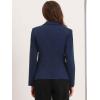 imageAllegra K Blazers for Women Business Casual Long Sleeve One Button Pockets Suit Jackets Work Office Blazer with Shoulder PadsDeep Blue