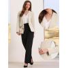 imageAllegra K Blazers for Women Business Casual Long Sleeve One Button Pockets Suit Jackets Work Office Blazer with Shoulder PadsKhaki