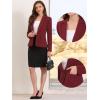 imageAllegra K Blazers for Women Business Casual Long Sleeve One Button Pockets Suit Jackets Work Office Blazer with Shoulder PadsWine Red