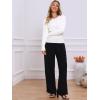 imageAllegra K Cable Knit Sweater for Womens Long Sleeve Tops Crew Neck Pullover Tops Casual Fall OutfitsWhite
