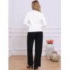 imageAllegra K Cable Knit Sweater for Womens Long Sleeve Tops Crew Neck Pullover Tops Casual Fall OutfitsWhite