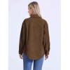 imageAllegra K Corduroy Shirts for Womens Oversized Button Down Autumn and Winter Casual JacketsBrown
