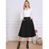 imageAllegra K Corduroy Skirt for Women Button Front High Waist Vintage Stretch ALine Flared Casual Midi Skirts with PocketsBlack
