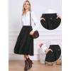 imageAllegra K Corduroy Skirt for Women Button Front High Waist Vintage Stretch ALine Flared Casual Midi Skirts with PocketsBlack