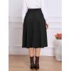 imageAllegra K Corduroy Skirt for Women Button Front High Waist Vintage Stretch ALine Flared Casual Midi Skirts with PocketsBlack
