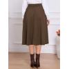 imageAllegra K Corduroy Skirt for Women Button Front High Waist Vintage Stretch ALine Flared Casual Midi Skirts with PocketsBrown