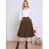 imageAllegra K Corduroy Skirt for Women Button Front High Waist Vintage Stretch ALine Flared Casual Midi Skirts with PocketsBrown