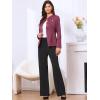imageAllegra K Elegant Work Blazer for Womens Collarless Long Sleeve Business Jacket Office SuitPurple
