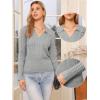imageAllegra K Fall Sweaters for Womens 2025 Collared V Neck Cable Knit Pullover TopsGrey