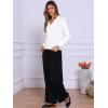 imageAllegra K Fall Sweaters for Womens 2025 Collared V Neck Cable Knit Pullover TopsWhite