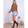 imageAllegra K Fall Winter Sweater for Womens 2025 Polo Collar Shirts TopsBrick Red