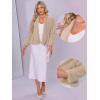 imageAllegra K Faux Fur Coat for Women Long Sleeve Open Front Overcoat Wedding Fluffy JacketChampagne Gold