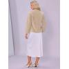 imageAllegra K Faux Fur Coat for Women Long Sleeve Open Front Overcoat Wedding Fluffy JacketChampagne Gold