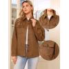 imageAllegra K Faux Suede Jacket for Womens TurnDown Collar Long Sleeve Casual Button Down JacketsBrown