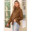 imageAllegra K Faux Suede Jacket for Womens TurnDown Collar Long Sleeve Casual Button Down JacketsBrown