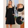 imageAllegra K Knit Sweater Dress for Women Fall Casual Square Neck Long Sleeve A Line Dresses with PocketsBlack