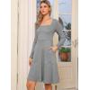imageAllegra K Knit Sweater Dress for Women Fall Casual Square Neck Long Sleeve A Line Dresses with PocketsGrey