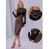 imageAllegra K Mesh Top for Womens Mock Neck Sexy Party Slim Fit Lace Sheer See Through TopsBlack