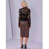imageAllegra K Mesh Top for Womens Mock Neck Sexy Party Slim Fit Lace Sheer See Through TopsBlack