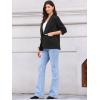 imageAllegra K Open Front Blazer for Womens Ruched 34 Sleeve Shawl Collar Office Dressy Suit JacketBlack