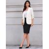 imageAllegra K Open Front Blazer for Womens Ruched 34 Sleeve Shawl Collar Office Dressy Suit JacketCream White