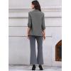 imageAllegra K Open Front Blazer for Womens Ruched 34 Sleeve Shawl Collar Office Dressy Suit JacketDark Gray