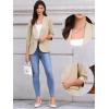 imageAllegra K Open Front Blazer for Womens Ruched 34 Sleeve Shawl Collar Office Dressy Suit JacketKhaki
