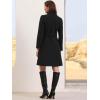 imageAllegra K Pea Coats for Women Fall Winter Stand Collar Single Breasted Long Trench Coat with Belt 2025Black