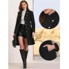 imageAllegra K Pea Coats for Women Fall Winter Stand Collar Single Breasted Long Trench Coat with Belt 2025Black