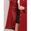 imageAllegra K Pea Coats for Women Fall Winter Stand Collar Single Breasted Long Trench Coat with Belt 2025Red
