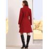 imageAllegra K Pea Coats for Women Fall Winter Stand Collar Single Breasted Long Trench Coat with Belt 2025Red