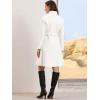 imageAllegra K Pea Coats for Women Fall Winter Stand Collar Single Breasted Long Trench Coat with Belt 2025White