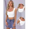imageAllegra K Square Neck Tank Top for Women Summer Sleeveless Fitted Going Out Crop TopCream White