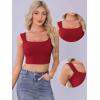 imageAllegra K Square Neck Tank Top for Women Summer Sleeveless Fitted Going Out Crop TopDark Red