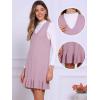 imageAllegra K Sweater Shift Dress for Womens Casual Chunky Knit Sleeveless V Neck Ruffle Mini DressDusty Pink