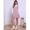 imageAllegra K Sweater Shift Dress for Womens Casual Chunky Knit Sleeveless V Neck Ruffle Mini DressDusty Pink