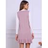 imageAllegra K Sweater Shift Dress for Womens Casual Chunky Knit Sleeveless V Neck Ruffle Mini DressDusty Pink
