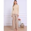 imageAllegra K Sweaters for Women Mock Turtleneck Long Sleeve Fitted Tee Casual Pullover Tops Fashion Clothes 2025 Fall OutfitsKhaki