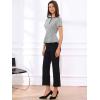 imageAllegra K Tweed Top for Womens Elegant Plaid Crew Neck Short Sleeve Office Work Peplum BlousesBlack