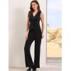 imageAllegra K Vest Tops for Women V Neck Sleeveless Button Down Striped Trendy Waistcoat Top Ladies Business Casual OutfitsBlack
