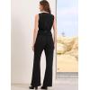 imageAllegra K Vest Tops for Women V Neck Sleeveless Button Down Striped Trendy Waistcoat Top Ladies Business Casual OutfitsBlack