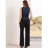 imageAllegra K Vest Tops for Women V Neck Sleeveless Button Down Striped Trendy Waistcoat Top Ladies Business Casual OutfitsDark Blue