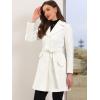 imageAllegra K Winter Coats for Womens Lapel Collared Single Breasted with Belt Overcoat Trench OuterwearWhite