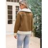 imageAllegra K Winter Faux Suede Jacket Coat for Women 2025 Faux Fur Shearing Lined Warm Thick Fleece Fuzzy OuterwearBrown