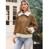 imageAllegra K Winter Faux Suede Jacket Coat for Women 2025 Faux Fur Shearing Lined Warm Thick Fleece Fuzzy OuterwearBrown